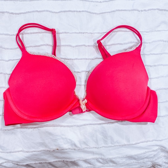 Victoria's Secret Other - Victoria’s Secret Very Sexy Push Up Bra, Size 34C. Pink with ivory lace.